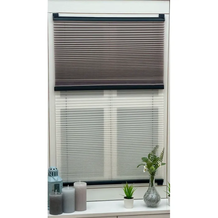 Çiftli Sistem Plise Perde (Geceli-Gündüzlü) Kül Grisi